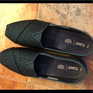 Green glitter toms women’s size 12
